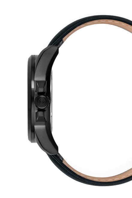 ORPHELIA OR71901 - Horloge - Leer - Zwart - 44 mm