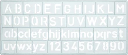 Westcott sjabloon - cijfers en letters 10mm hoog - 148X65mm - transparant - AC-E10610
