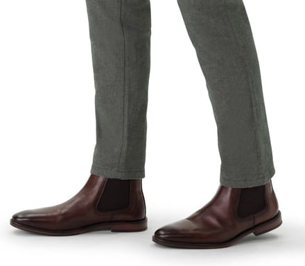 Manfield - Heren - Bruine leren chelsea boots - Maat 43