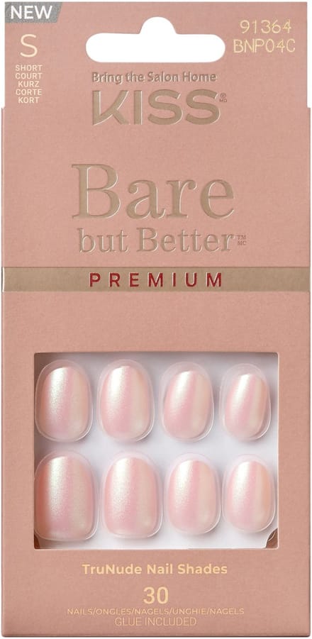 Bare But Better Kiss S - Kunstnagels - Roze nude met glans, 30 stuks