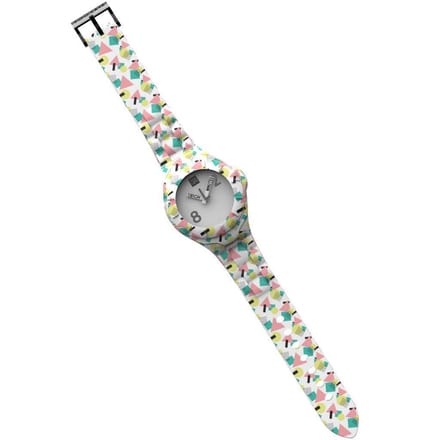 TOO LATE - siliconen horloge - MASH UP DECOR REGULAR - Ø 40 mm - GEOMETRY