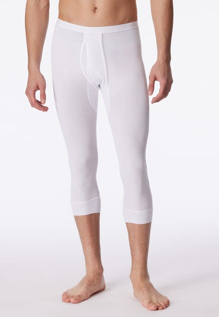 SCHIESSER Original Doppelripp lange onderbroek (1-pack) - heren onderbroek 3/4-lengte met opening wit