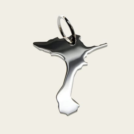 Zilveren Landkaart Formentera ketting hanger