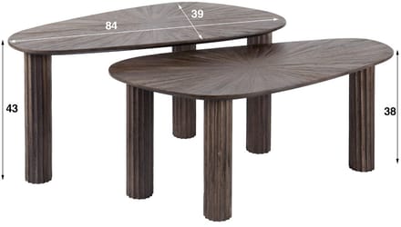 AnLi Style Salontafel Maya Teak organisch set/2