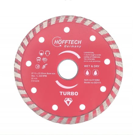 Höftech Diamantschijf - beton - steen - Ø115 mm - Nat Droog