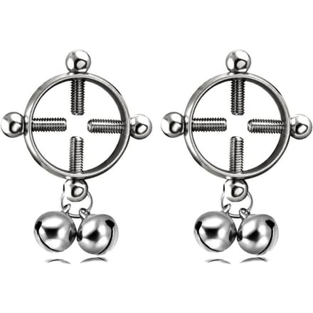1 stuk stalen ring voor piercing, ronde bel, schroefje, nep tepelring gray
