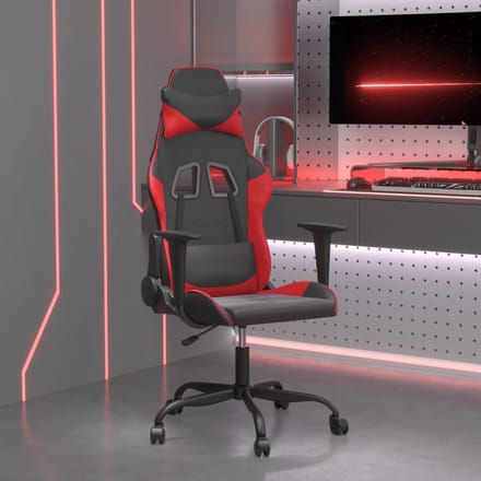 vidaXL - Massage - gamestoel - kunstleer - zwart - en - rood