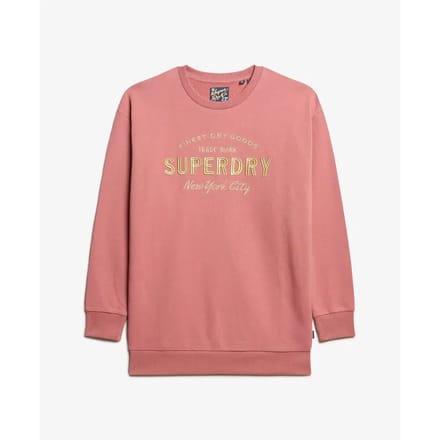 Superdry - Luxe sweatjurk met metallic logo - Dames - Jurken