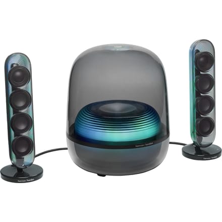 Harman Kardon SoundSticks 5 - 2.1 Design Speaker Set met Subwoofer - Bluetooth Luidsprekersysteem - Transparante Dome - Desktop & Home Audio - Zwart