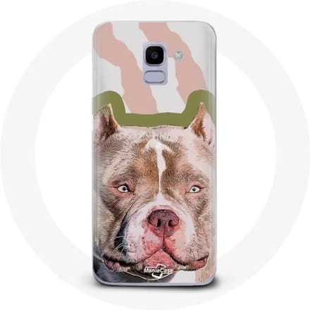 Case voor Samsung Galaxy A8 2018 Bruin Pitbull Hond bruin