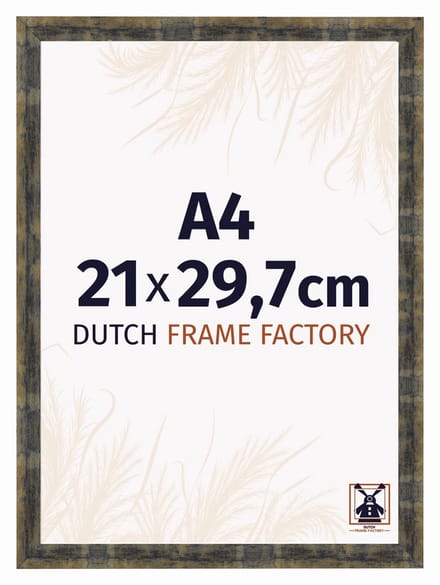 Fotolijst A4 21x29,7 cm - MDF - Blauw Goud Gemeleerd - Praag
