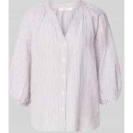 relaxed fit overhemdblouse mix van katoen en linnen model 'ALBERTA'