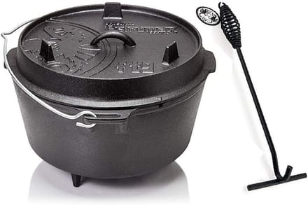 Vuurpan ft9 Dutch Oven met voetjes inclusief deksellifter