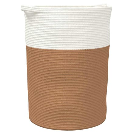 vidaXL - Opbergmand - Ø - 49x65 - cm - katoen - bruin - en - wit