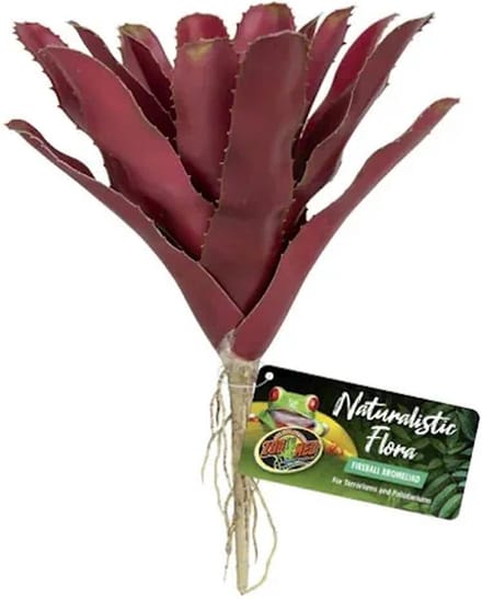 Zoo Med ireball bromelia kunstplant voor terrarium 16 cm rood