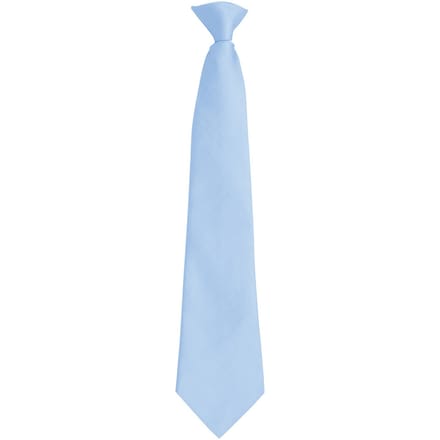 Premier Unisex volwassen kleuren modieuze effen Clip-On stropdas (Middenblauw)