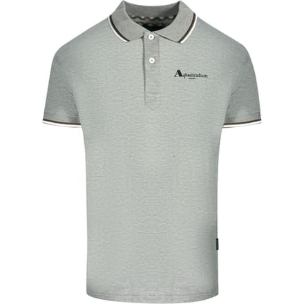 Aquascutum London getipt grijs poloshirt
