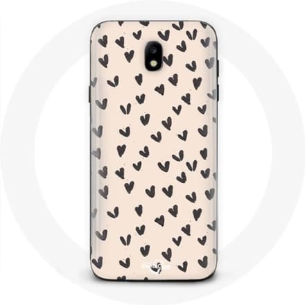 Samsung Galaxy J3 2017 hoesje De abstracte zwarte achtergrond van de hartentextuur