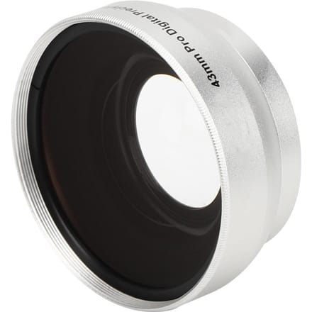 0.45X Optical Glass Silver Camera Wide Angle Magnification Additional Lens for 43mm Camera Lenses white