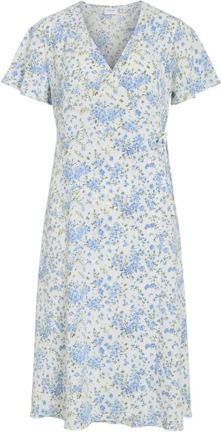 VILA - VILOVIE S/S WRAP MIDI DRESS - NOOS - Dames - Mini jurken