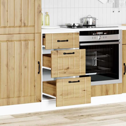 vidaXL - Onderkast - Lucca - bewerkt - hout - artisanaal - eikenkleur