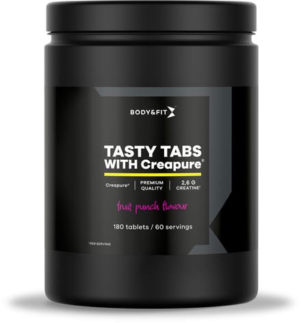 Body & Fit Creapure Tasty Tabs - Creatine Kauwtabletten - Fruit Punch - 180 tabletten (60 doseringen)