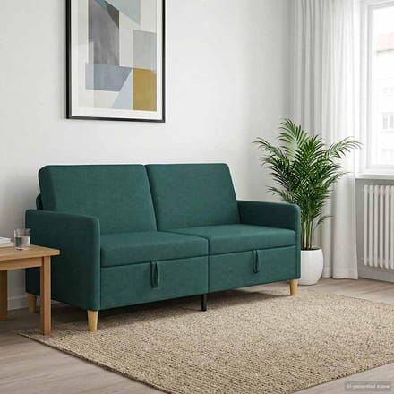 vidaXL - Sofa - met - Opbergruimte - Donkergroen - 172 - x - 78 - x - 87 - cm - Polyester