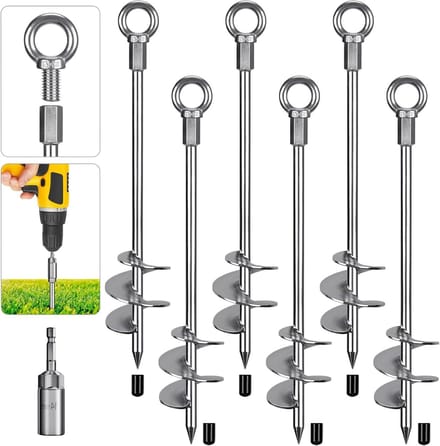 Grondankers - Stormharingen - Kamperen Buiten - Extra Lange Schroef - 46 cm 6 Stuks