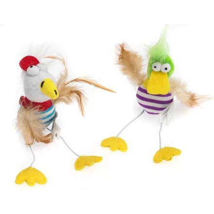 Pluche kattenspeeltje met kattenkruid en rammelaar Ebi Wanna Oiseaux