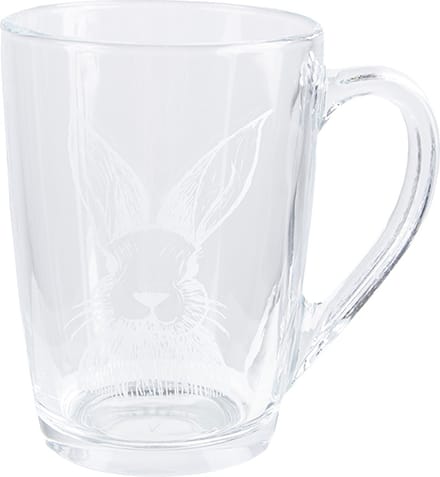 Clayre & Eef Theeglas 300 ml Transparant Glas Konijn