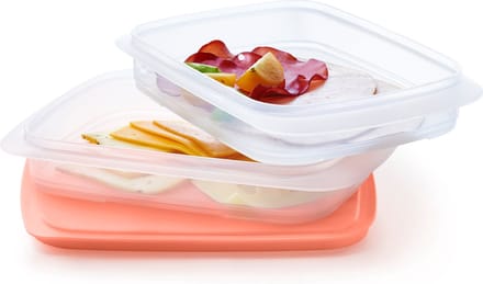 Tupperware Stapel Combismart Duo - Vleeswarenschaaltjes set van 2 met deksel - vershoudbakjes - voedsel bewaren