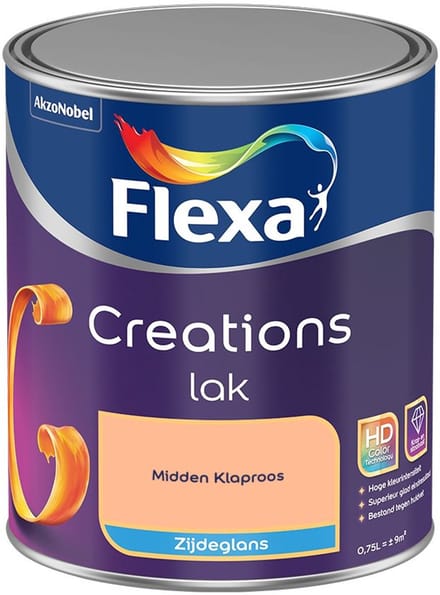 Flexa - Creations Lak Zijdeglans - Midden Klaproos - Mengverf - 750 Ml
