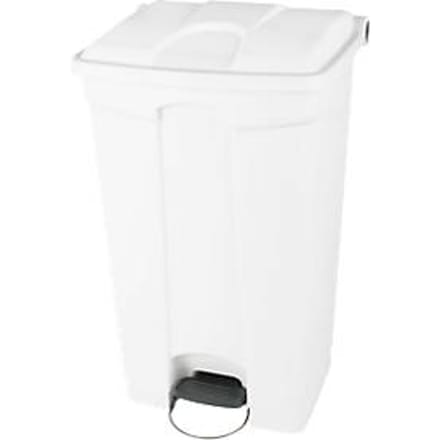 Pedaalemmer - Container met deksel - Verrijdbaar - HACCP - 90 liter - Wit
