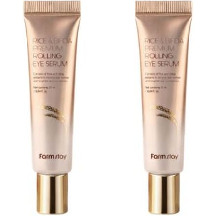 Farmstay Rijst & Bifida Premium Roll-on Oogserum Hydraterend Gladmakend 25ml x 2 STUKS beige