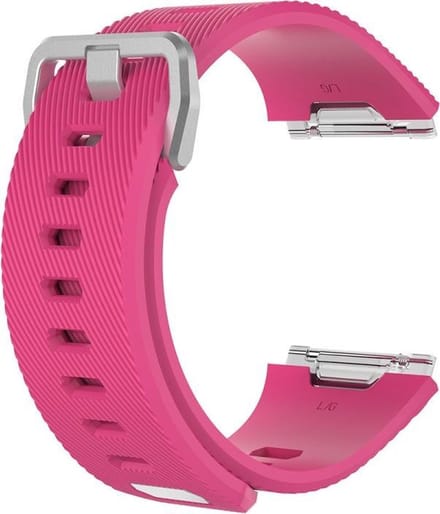 By Qubix - Compatible Fitbit bandje - Geschikt voor fitbit Ionic siliconen bandje met gesp - Maat: Small - roze