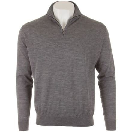 Paul & Shark Trui 140S Superfine Merino Wool Half Zip Pewter / male