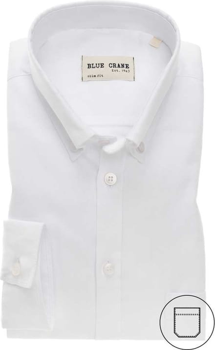 Blue Crane by Ledûb casual oxford shirt wit