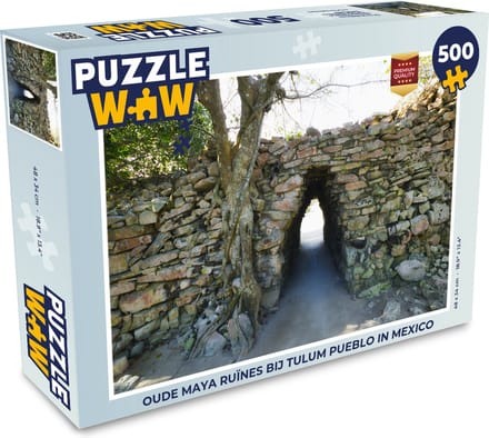 Puzzel Oude Maya ruïnes bij Tulum Pueblo in Mexico - Legpuzzel - Puzzel 500 stukjes