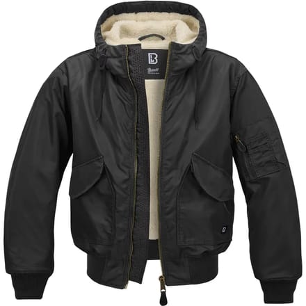 Brandit - CWU Jacket hooded black Bomber jacket - 4XL - Zwart