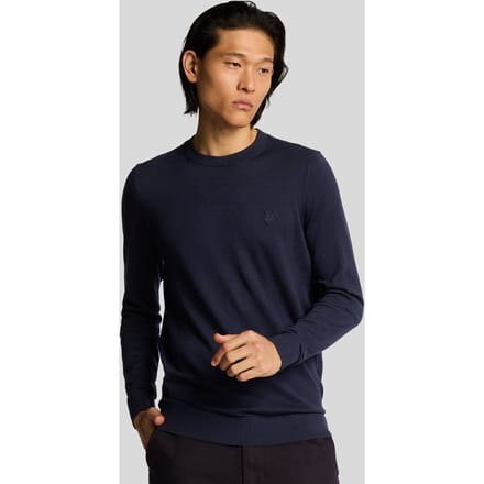 Lyle & Scott Superfine Cotton Crew Neck Trui - Marineblauw