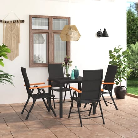 vidaXL - 5-delige - Tuinset - zwart - en - bruin