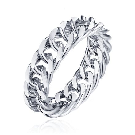 Cilla Jewels Damesring met Cuban Link Schakel - Zilverkleurig -18mm