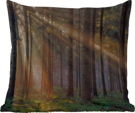 Tuinkussen - Bomen - Bos - Zon - Planten - 40x40 cm - Weerbestendig