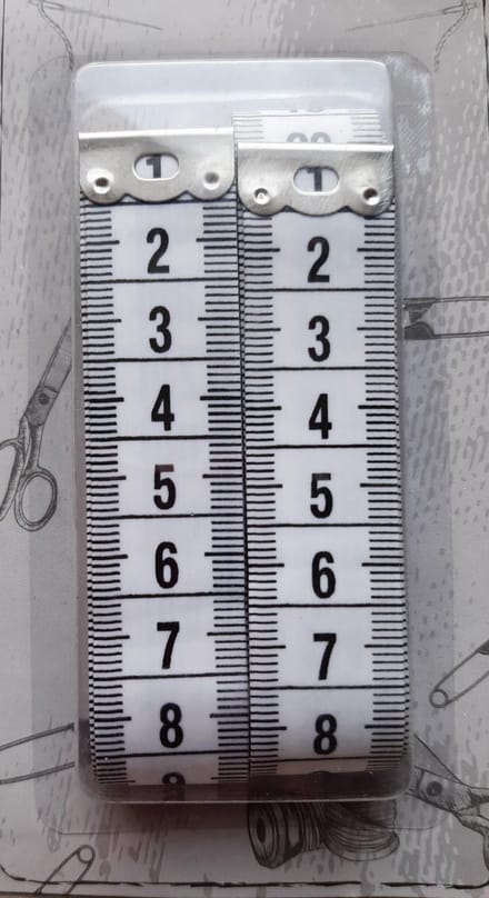 blister 2 meetlinten wit - 2x centimeter 150 cm - beide zijden cm aanduiding