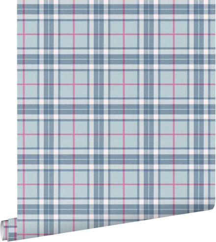ESTAhome behang ruiten blauw - 50 x 900 cm - 132025