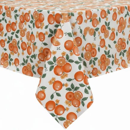 Protecttable - Mexicaans Tafelzeil Sinaasappel Wit 120x250cm - Tafelkleed Afwasbaar - Kunststof