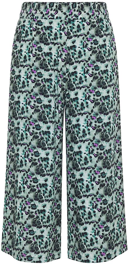 Studio Untold - Dames - Culotte extra wijde pijpen gekleurd luipaardmotief - Cactus - Maat 58