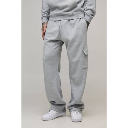 Tall Essential Straight Leg Cargo Joggers | Grey Marl | Size Small