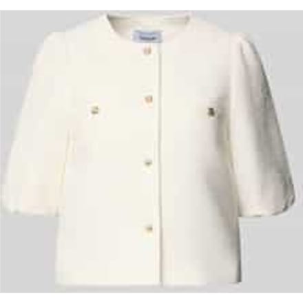 regular fit blazer van viscosemix met pofmouwen