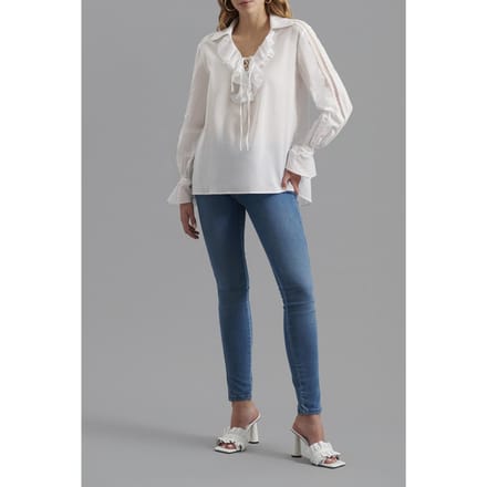 Anne Fontaine Euskal White Taglia: 40 | Maglie a manica lunga Outlet | Donna | Bianco